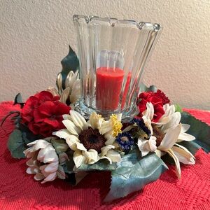 CANDLE RING, 2-pc candle holder, free votive candle